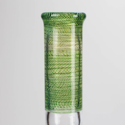 Shine Glassworks | 22 inch 38mm Straight Tube with Latticino mouthpiece and opal - Made in Canada