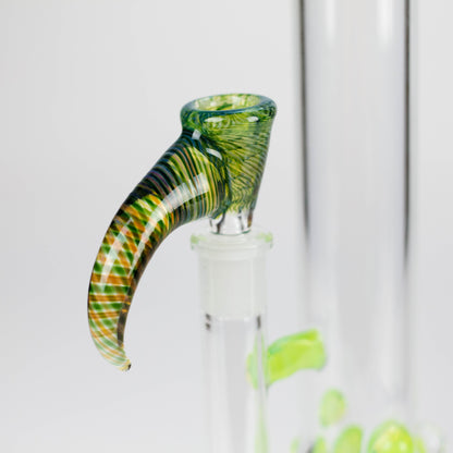 Shine Glassworks | 22 inch 38mm Straight Tube with Latticino mouthpiece and opal - Made in Canada