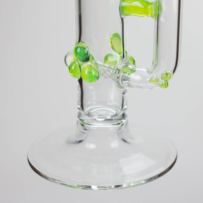 Shine Glassworks | 22 inch 38mm Straight Tube with Latticino mouthpiece and opal - Made in Canada