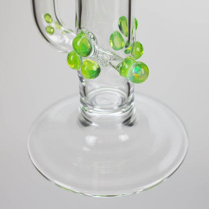 Shine Glassworks | 22 inch 38mm Straight Tube with Latticino mouthpiece and opal - Made in Canada