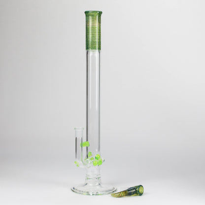 Shine Glassworks | 22 inch 38mm Straight Tube with Latticino mouthpiece and opal - Made in Canada
