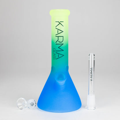 Karma | 9" Beaker 3 Toned Frosted Glass Bong