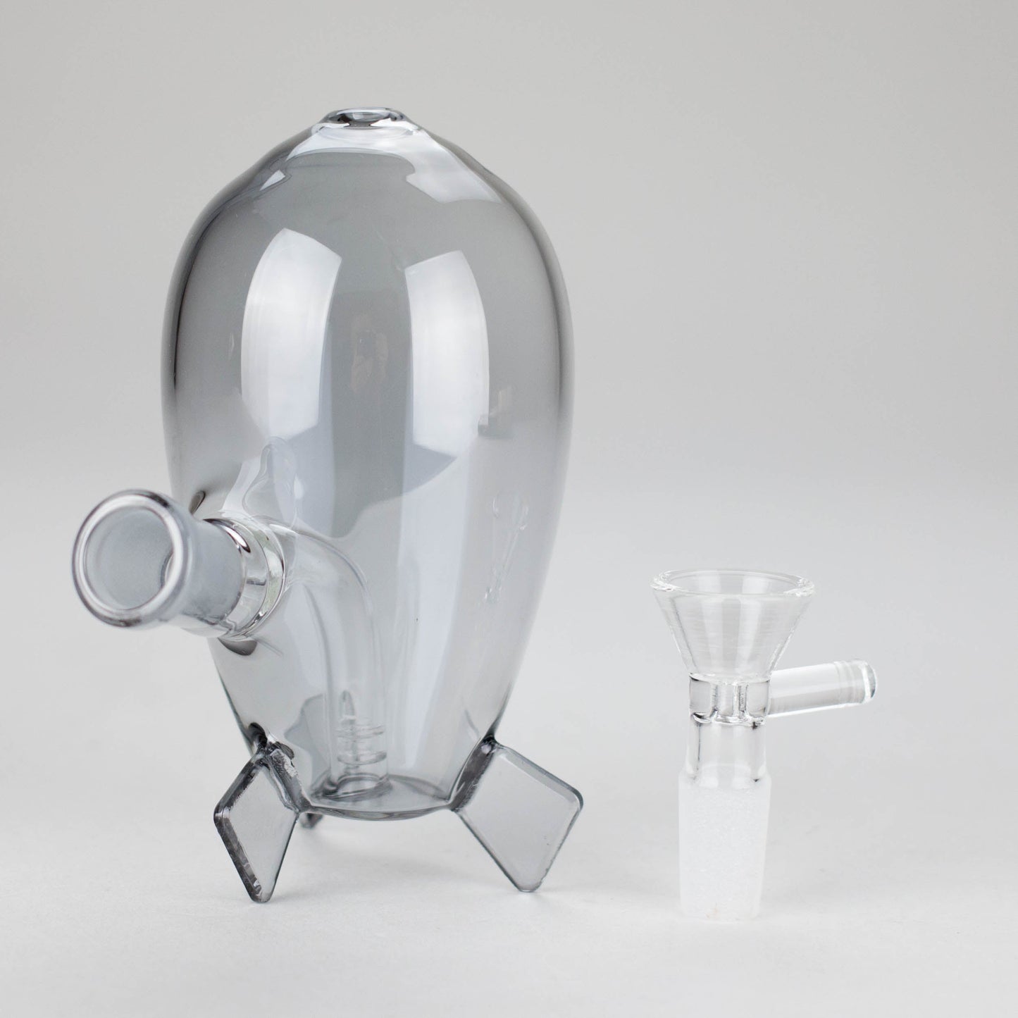 4″ Grey Rocket Glass Bong [XD022]