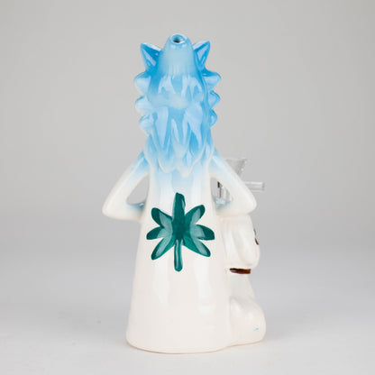 8″ Mad Scientist Ceramic Bong – Cartoon Style Vintage Collectible  [ES083WP]