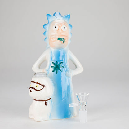 8″ Mad Scientist Ceramic Bong – Cartoon Style Vintage Collectible  [ES083WP]