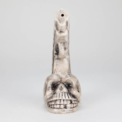 8" Skull Gun Ceramic Bong – Dark Art-Inspired Smoking Piece [ES090WP]