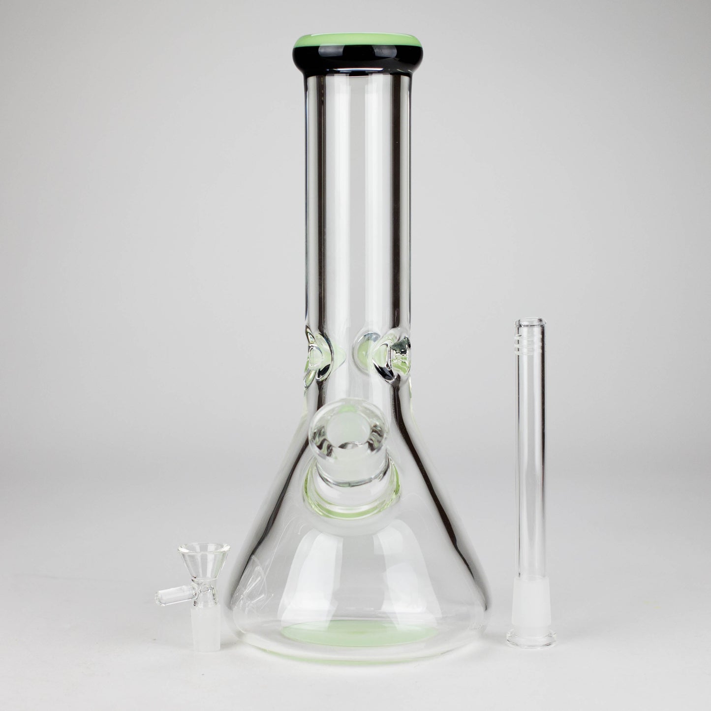 12" Classic Rim Beaker Bong – 9mm Thick Glass with 14mm Bowl Joint