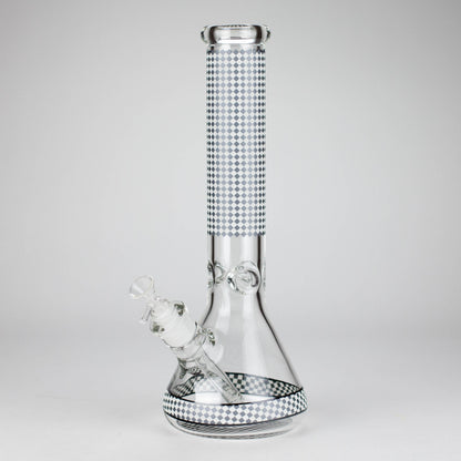 15" Grid Pattern Beaker Bong – Glow in the Dark