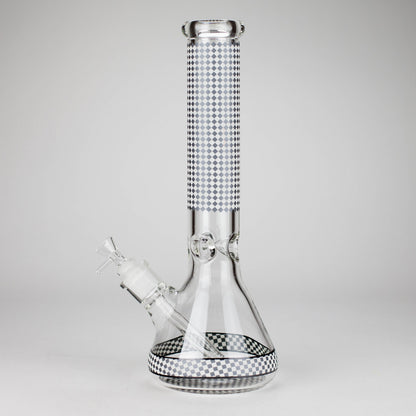 15" Grid Pattern Beaker Bong – Glow in the Dark