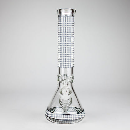 15" Grid Pattern Beaker Bong – Glow in the Dark