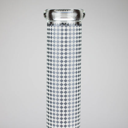 15" Grid Pattern Beaker Bong – Glow in the Dark