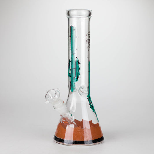 12" Beaker Glass Bong with Sticker | 14mm Bowl Joint
