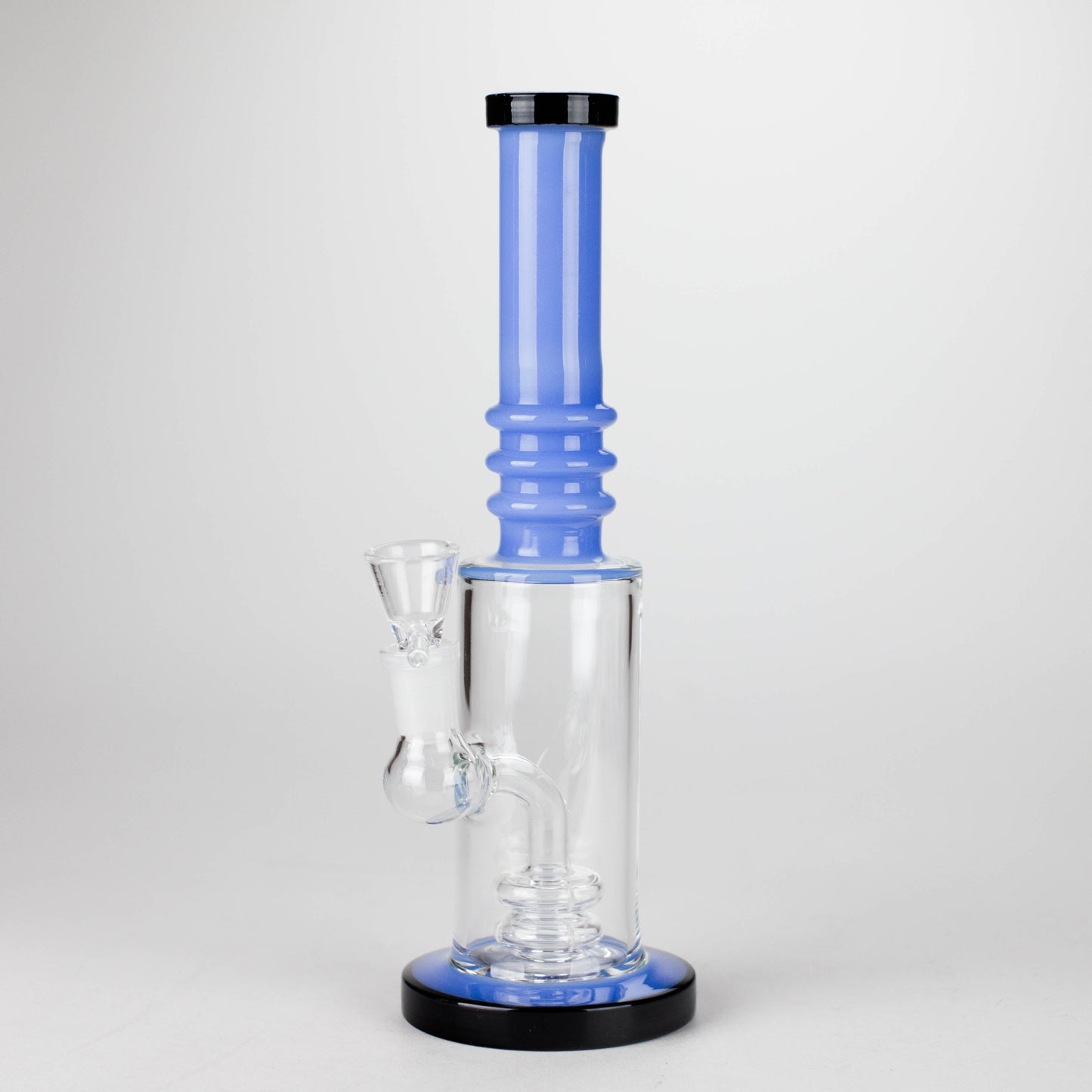 11" Colour Tube Glass Bong with Water Diffuser | 14mm Bowl Joint | Stemless Design