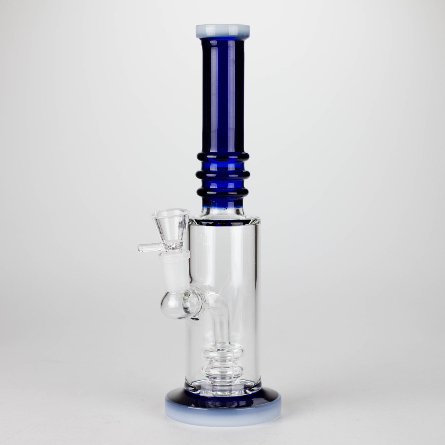 11" Colour Tube Glass Bong with Water Diffuser | 14mm Bowl Joint | Stemless Design