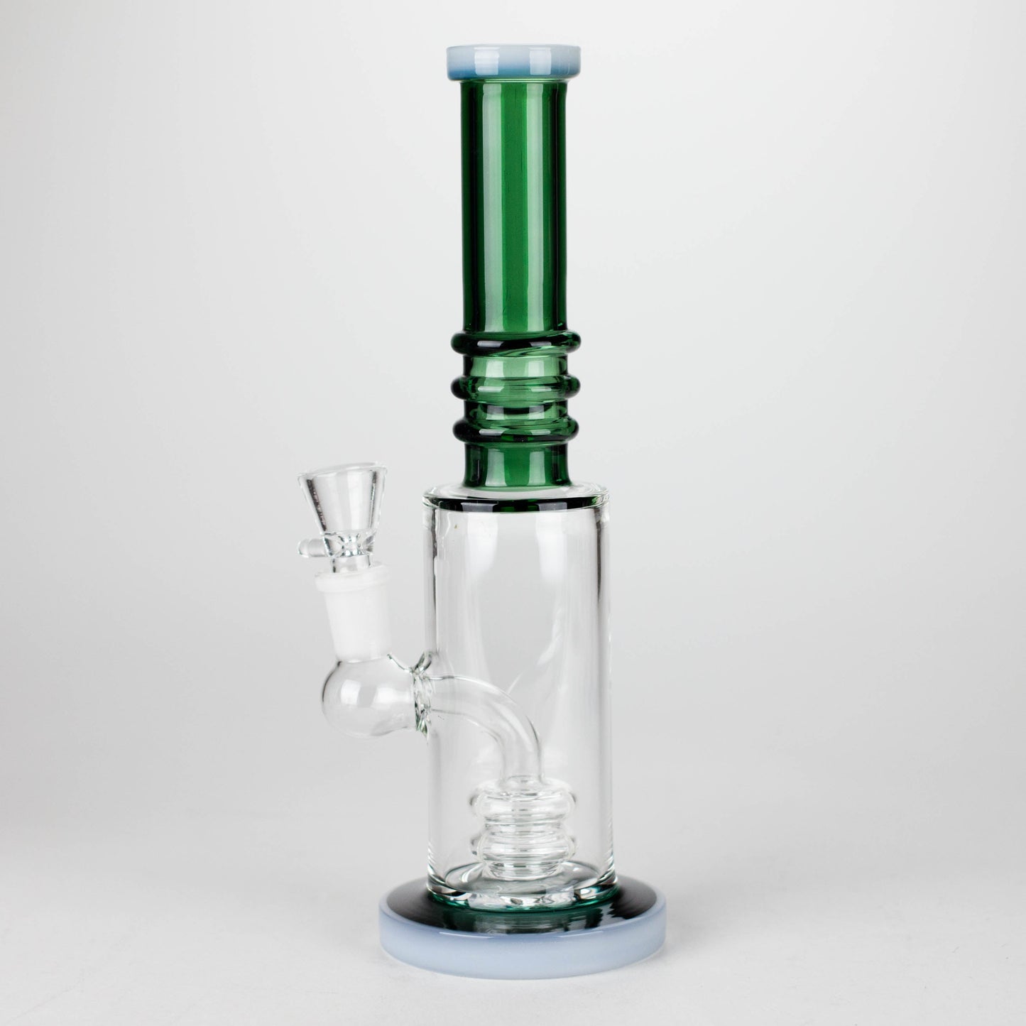 11" Colour Tube Glass Bong with Water Diffuser | 14mm Bowl Joint | Stemless Design