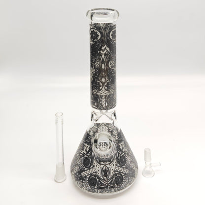 14" Glow in the dark 5mm Beaker Glass Bong