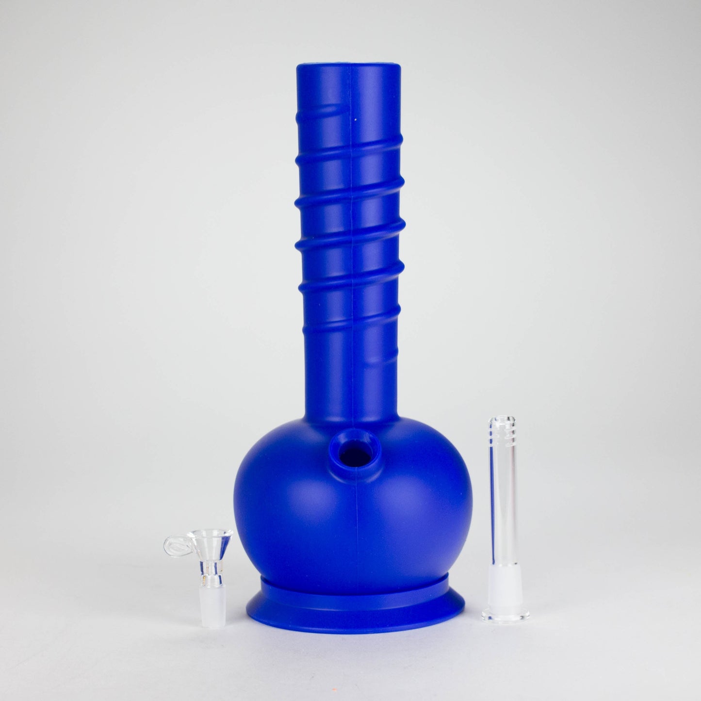 HIT | 12" Silicone Round Water Pipe - with Glass Bowl and Downstem