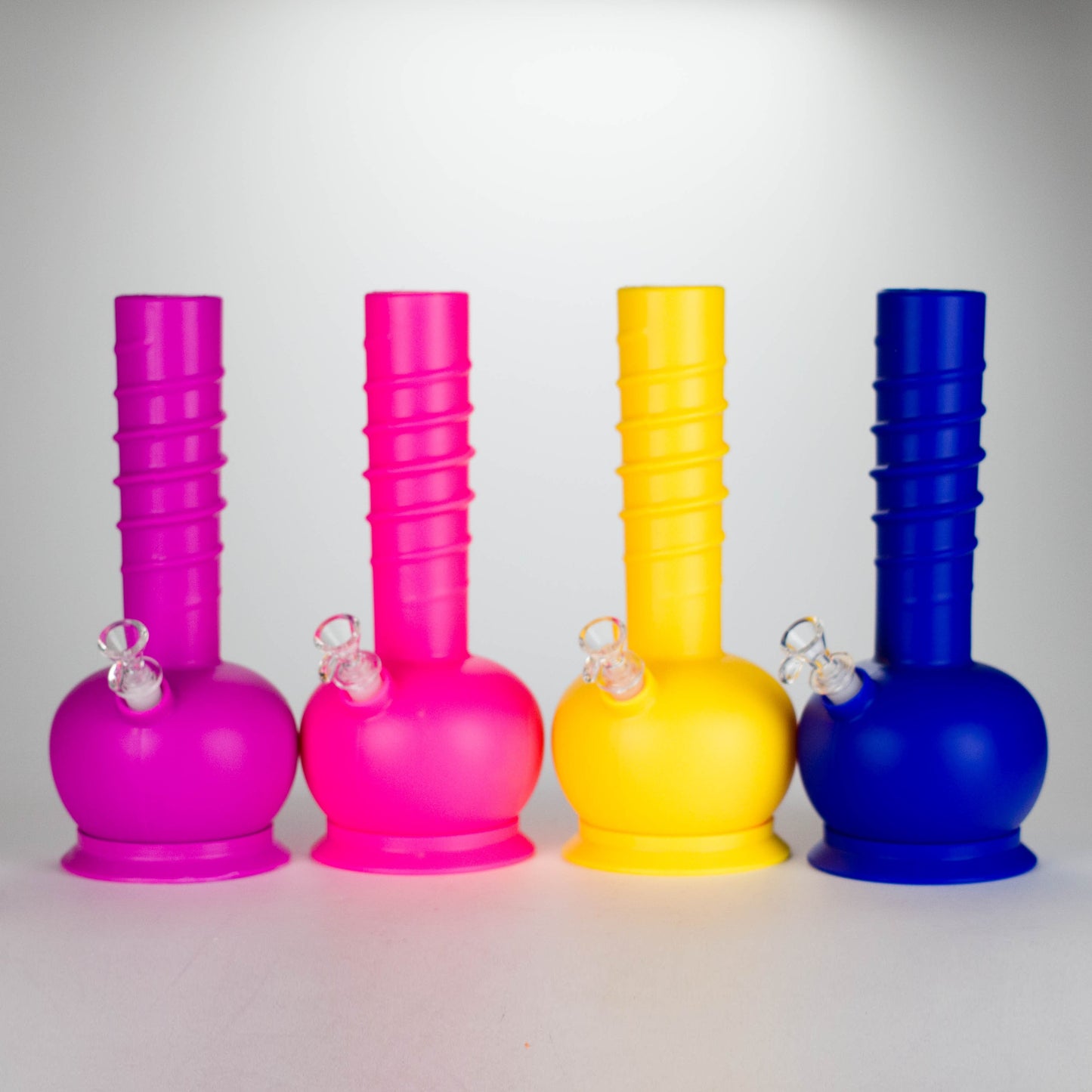 HIT | 12" Silicone Round Water Pipe - with Glass Bowl and Downstem