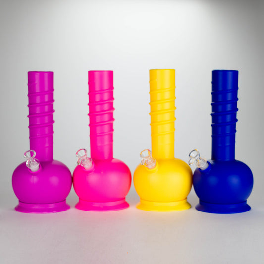 HIT | 12" Silicone Round Water Pipe - with Glass Bowl and Downstem