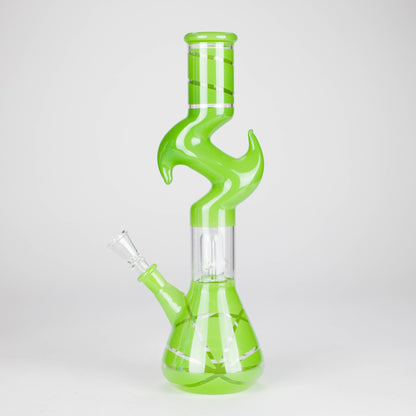 12" Zic-Zac Glass Water Pipe with Dome Percolator | Assorted Colors