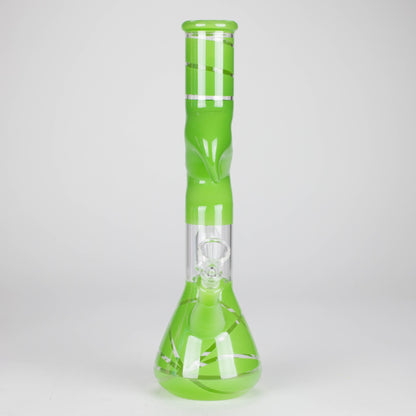 12" Zic-Zac Glass Water Pipe with Dome Percolator | Assorted Colors