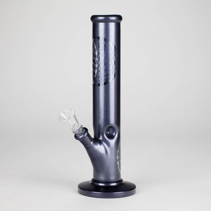 10" Straight Tube Water Pipe with Ball Pattern | Durable Glass – Assorted Colors