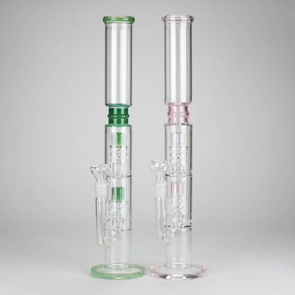 18" Straight Glass Water Pipe with Dual Percolator – Assorted Colors