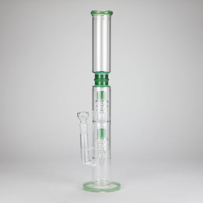 18" Straight Glass Water Pipe with Dual Percolator – Assorted Colors