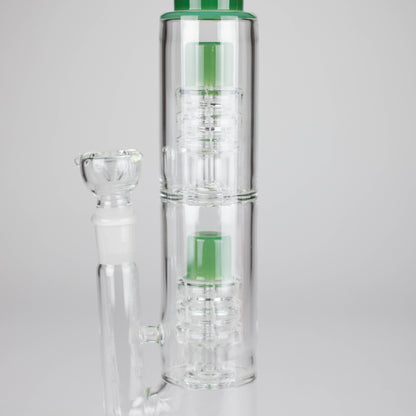 18" Straight Glass Water Pipe with Dual Percolator – Assorted Colors