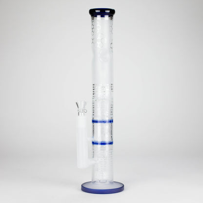 16.5" Straight Frosted Glass Bong with Dual Honeycomb Diffuser – Stemless Design