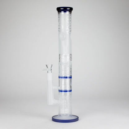 16.5" Straight Frosted Glass Bong with Dual Honeycomb Diffuser – Stemless Design