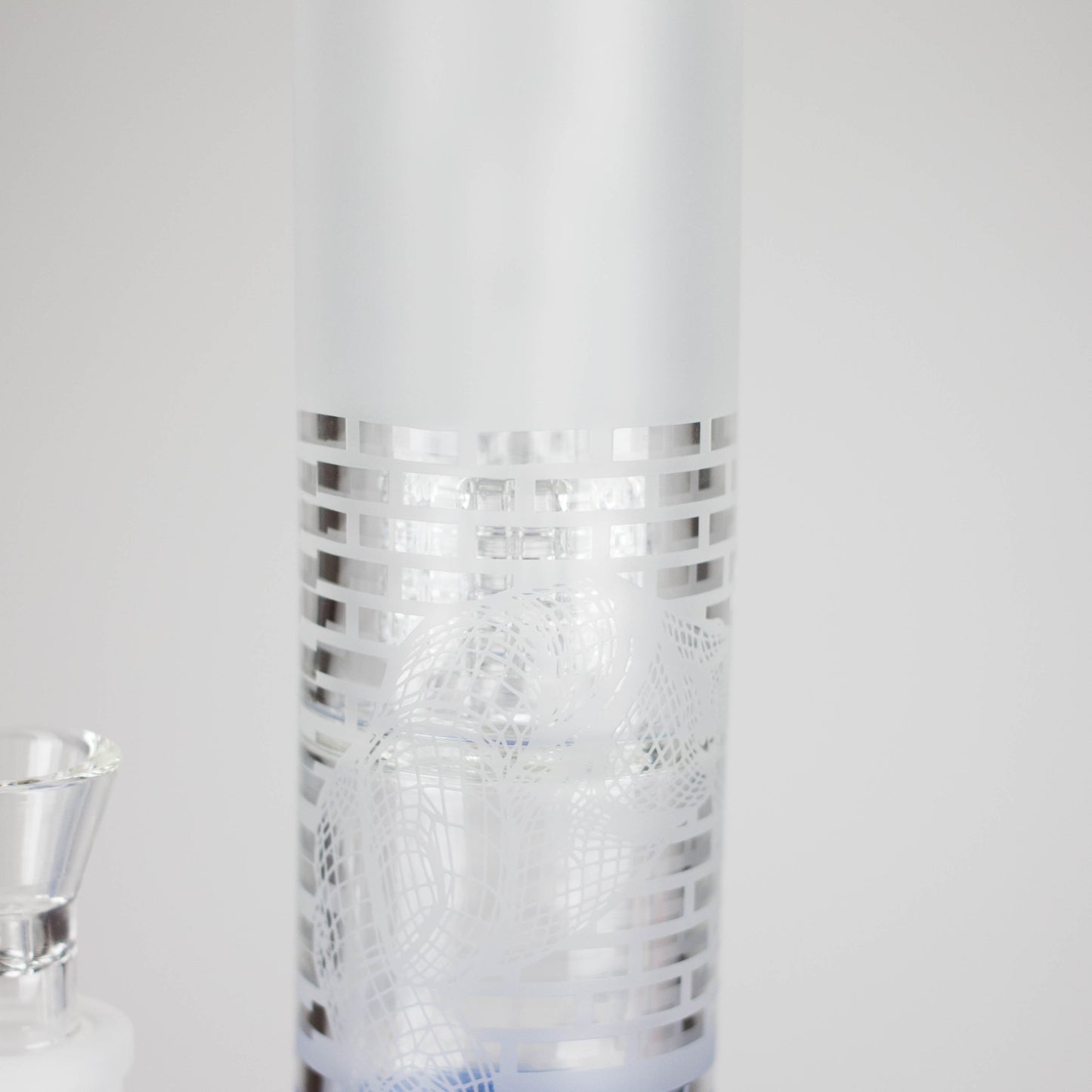 16.5" Straight Frosted Glass Bong with Dual Honeycomb Diffuser – Stemless Design