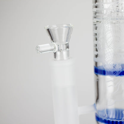 16.5" Straight Frosted Glass Bong with Dual Honeycomb Diffuser – Stemless Design
