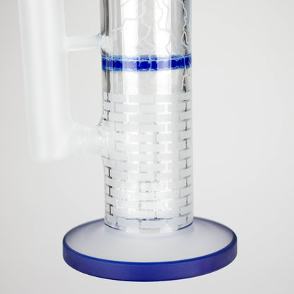 16.5" Straight Frosted Glass Bong with Dual Honeycomb Diffuser – Stemless Design