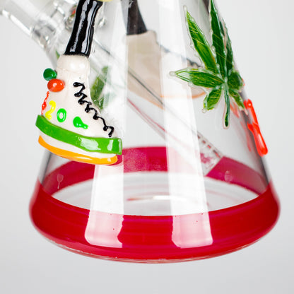 13" Shroomed Out Glow in the dark Glass Bong
