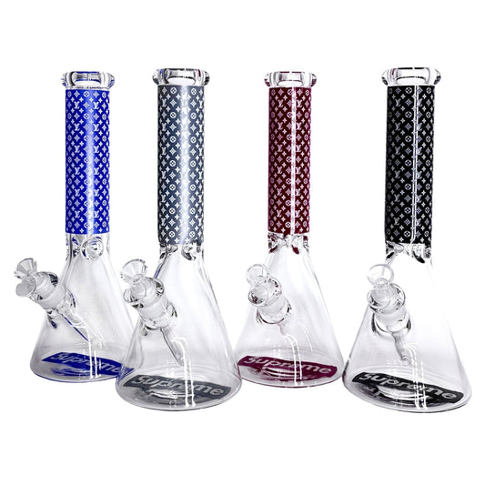 14" Stylish Glow-in-the-Dark Glass Bong – 7mm Thick