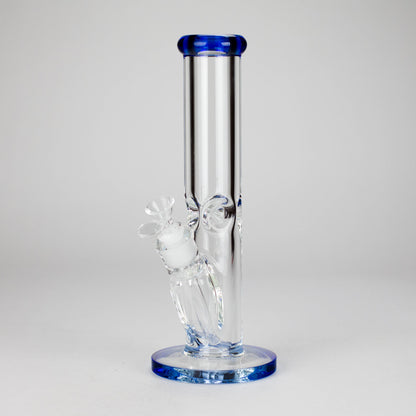 12″ 9mm Colored Accented Straight Tube Glass Bong (C1548)