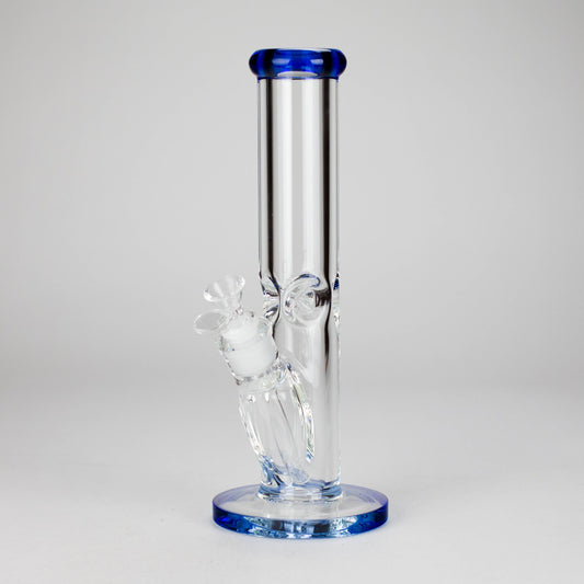 12″ 9mm Colored Accented Straight Tube Glass Bong (C1548)