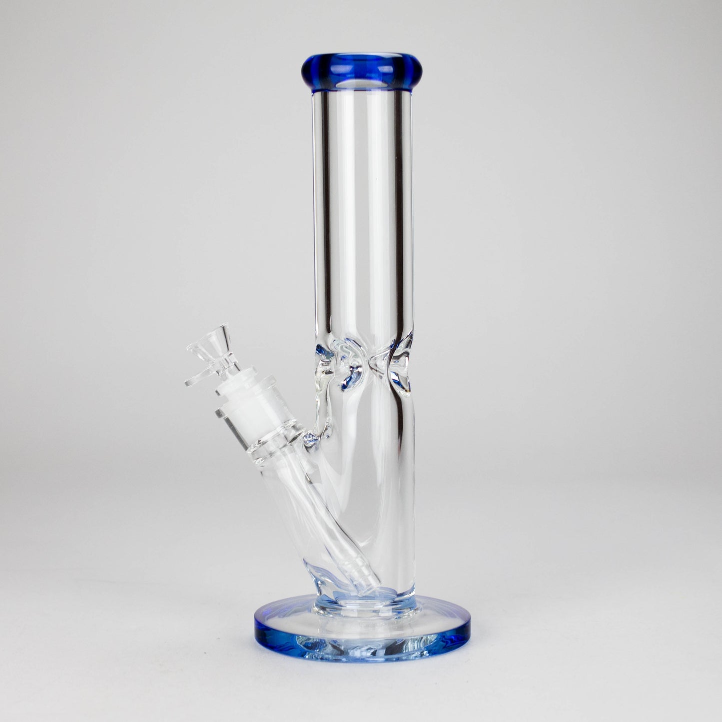 12″ 9mm Colored Accented Straight Tube Glass Bong (C1548)