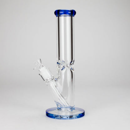 12″ 9mm Colored Accented Straight Tube Glass Bong (C1548)