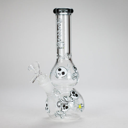 Haze | 9″ Skulls Bubble Glass Bong – Charcoal Black (Mini-P)