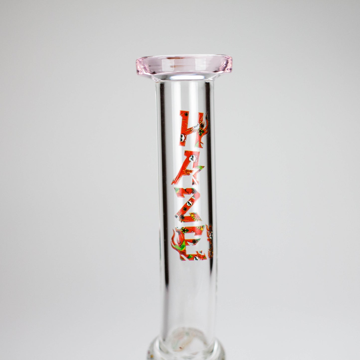 Haze | 10″ Skull & Red Roses Glass Bong – Pink (Mini-S)