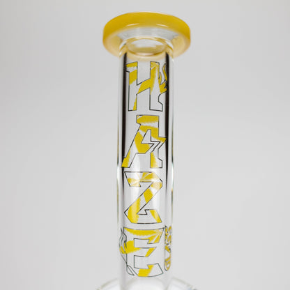 Haze | 8.5″ Weed Leaf Bent Neck Glass Bong – Jade Yellow (Mini-E)