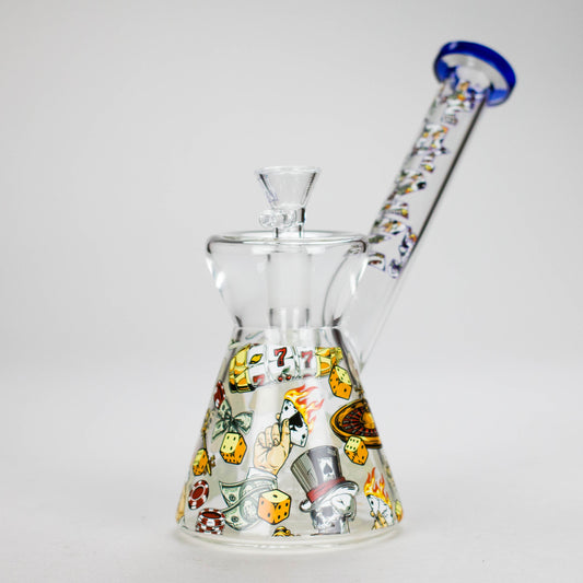Haze | 8″ Gambling Glass Bubbler – Blue (Mini-I)