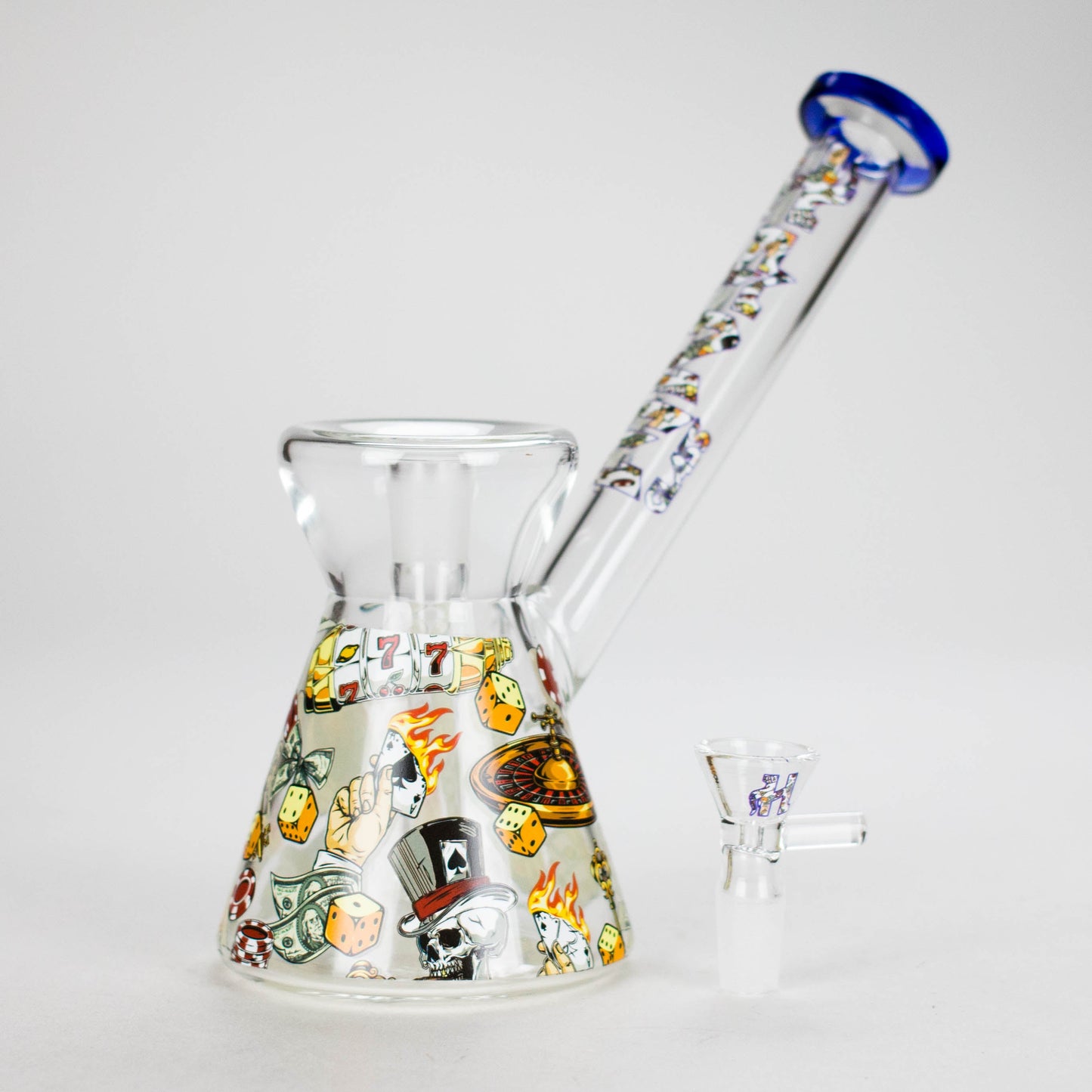 Haze | 8″ Gambling Glass Bubbler – Blue (Mini-I)