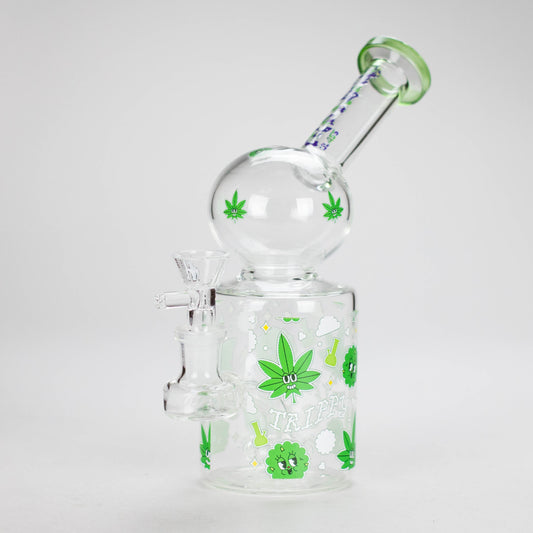Haze | 8″ Trippy Bubble Dab Rig – Green (Mini-J)