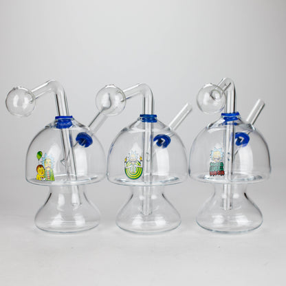 6" Mushroom Mix Sticker Glass Oil Burner Pipe – Unique Borosilicate Dome Design