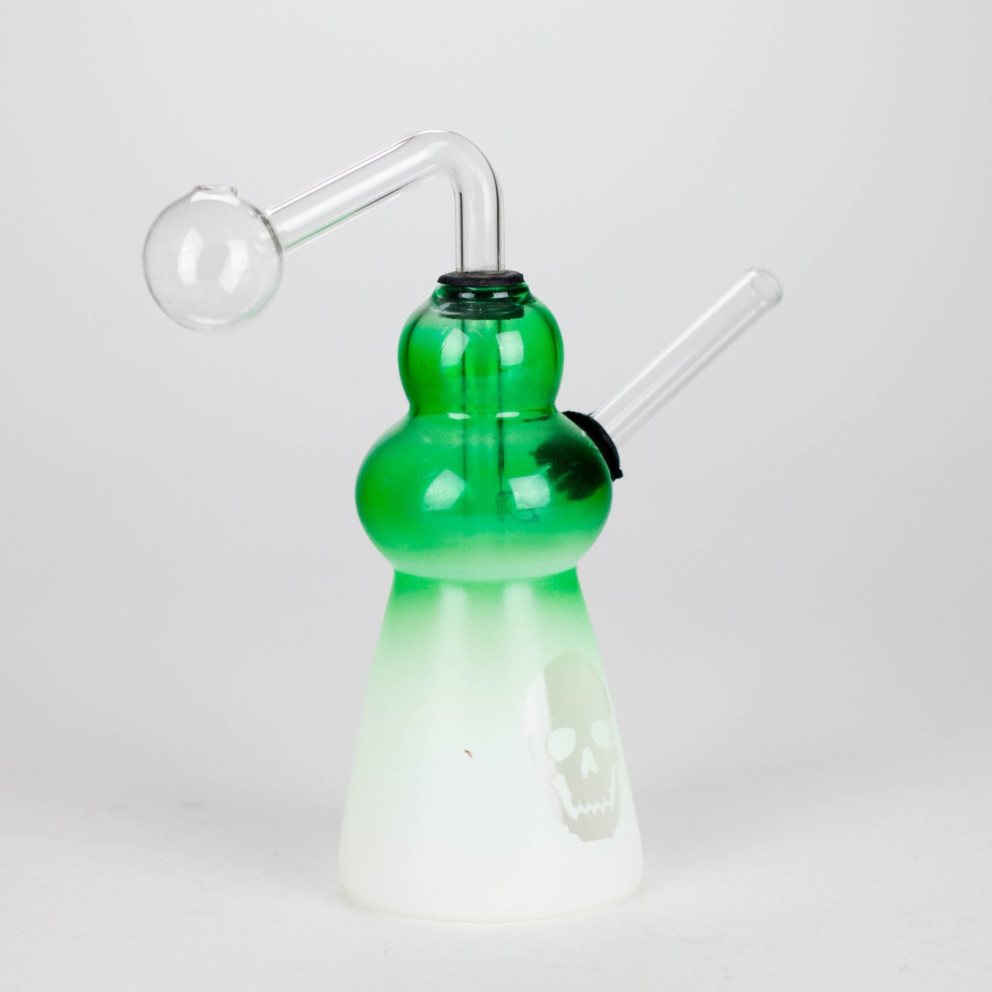 6" Flat Bottom Skull Glass Oil Burner – Compact Design with Assorted Colors