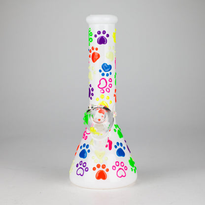 10" 3D Glass Bong With My Pet Design – Glow in the Dark