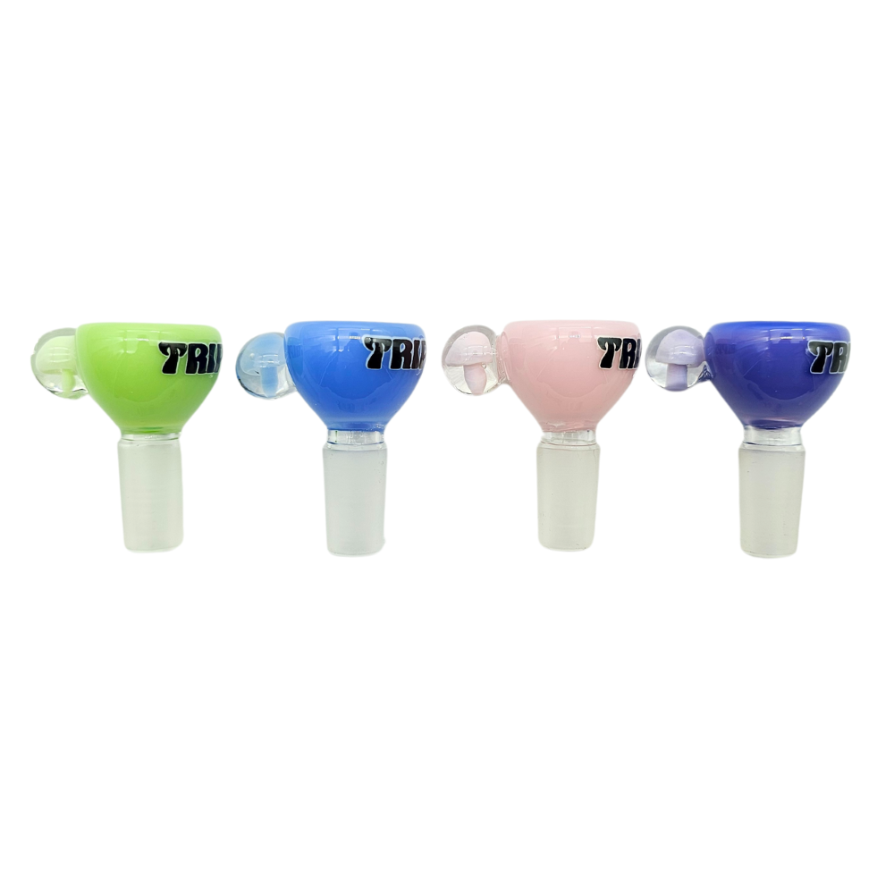 Trippy Glass Bong Bowl with Mushroom – Assorted Colours